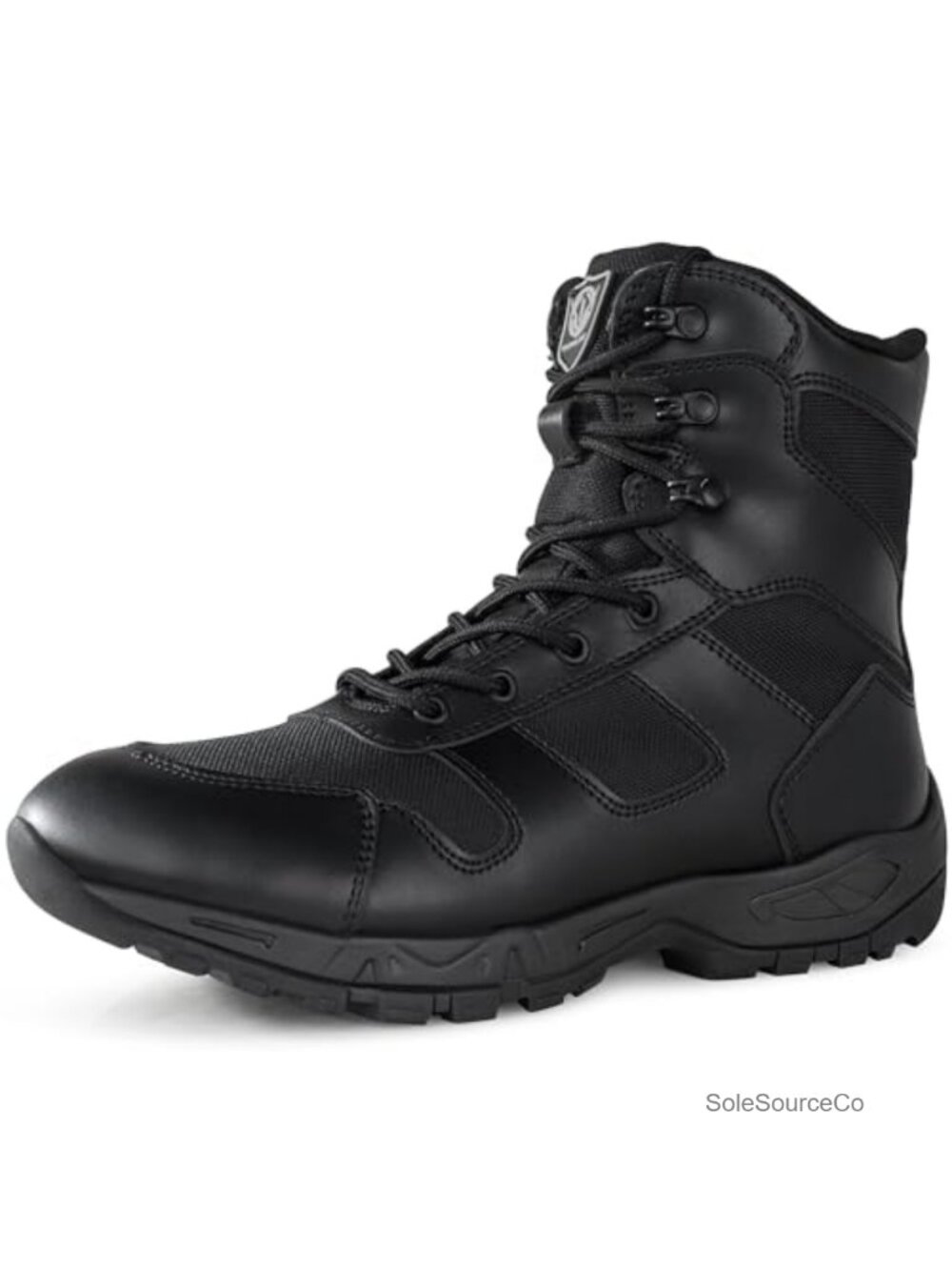 Tactical Military Combat Boots Side Zipper Leather Nylon Ankle Work Boots